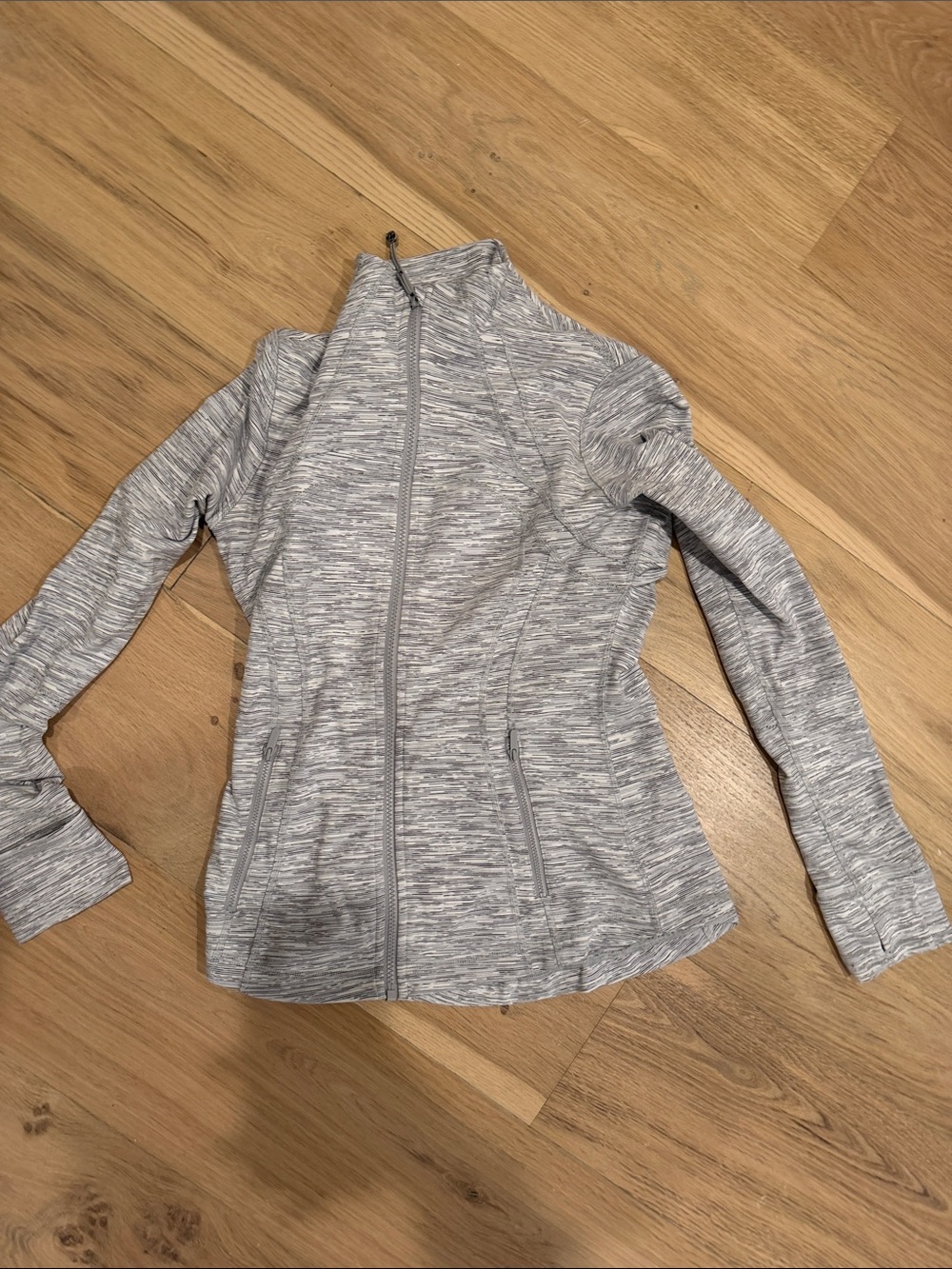 lululemon athletica Heathered Light Gray Full-Zip Bomber Jacket
